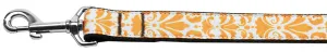 Damask Orange Nylon Dog Leash 5-8 Inch Wide 4ft Long