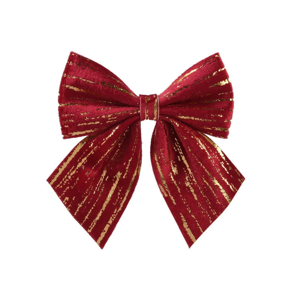 Decoris Polyester Bow Set of 2 Pieces 17cm - Red