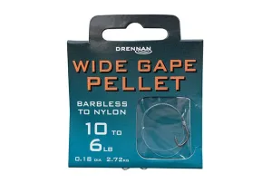 Drennan Barbless Wide Gape Pellet Hook to Nylon