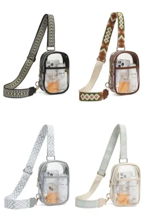 Easy Travels Clear Stadium Sling Crossbody Bag