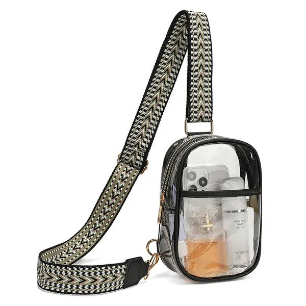 Easy Travels Clear Stadium Sling Crossbody Bag