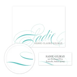 Elegant Script Stationery Set - Small