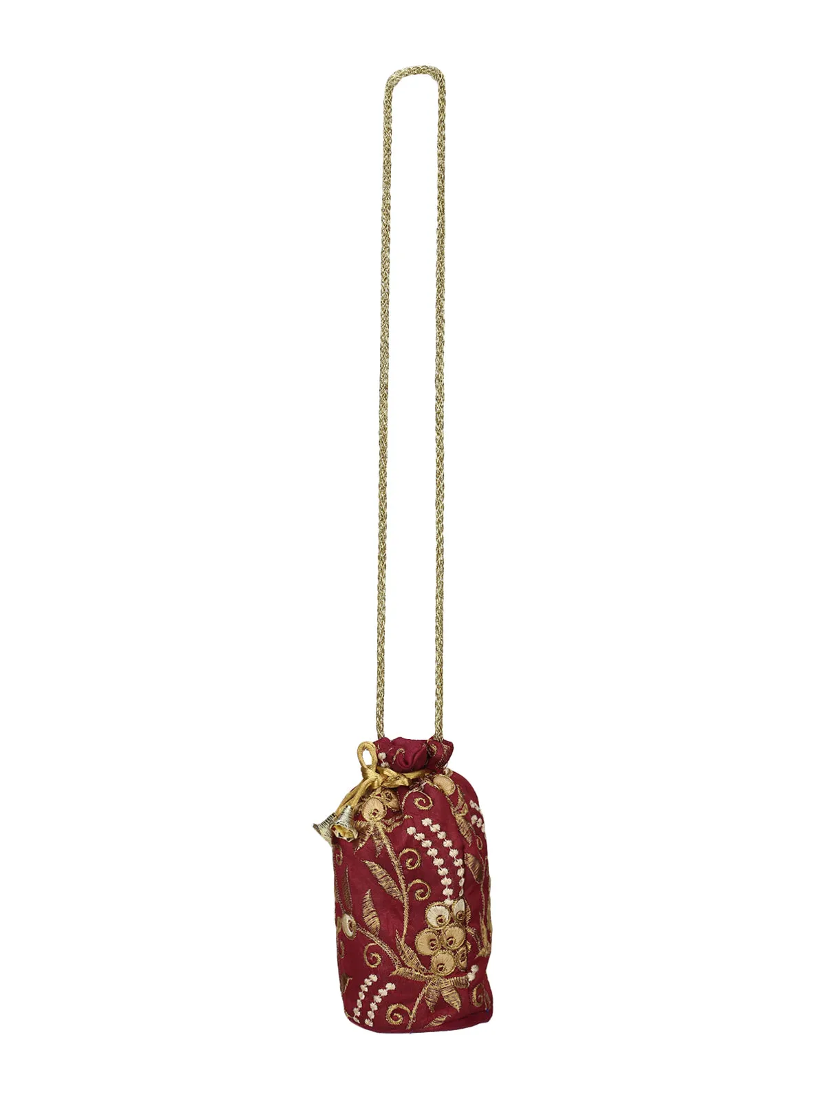 Embroidered Handcrafted Red Potli Bag