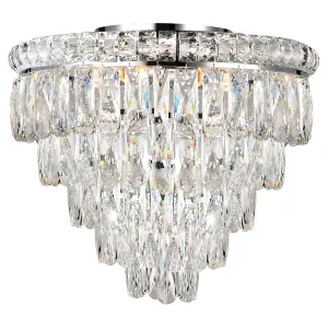 Emporia 5 Light 5 Tier Chrome Crystal Flush Close to Ceiling