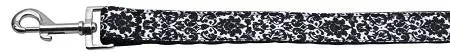 Fancy Black and White Nylon Ribbon Dog Collars 1 wide 4ft Leash