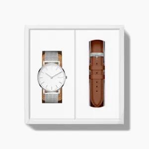 Father's Day Classic Bundle | White Dial - Silver Case