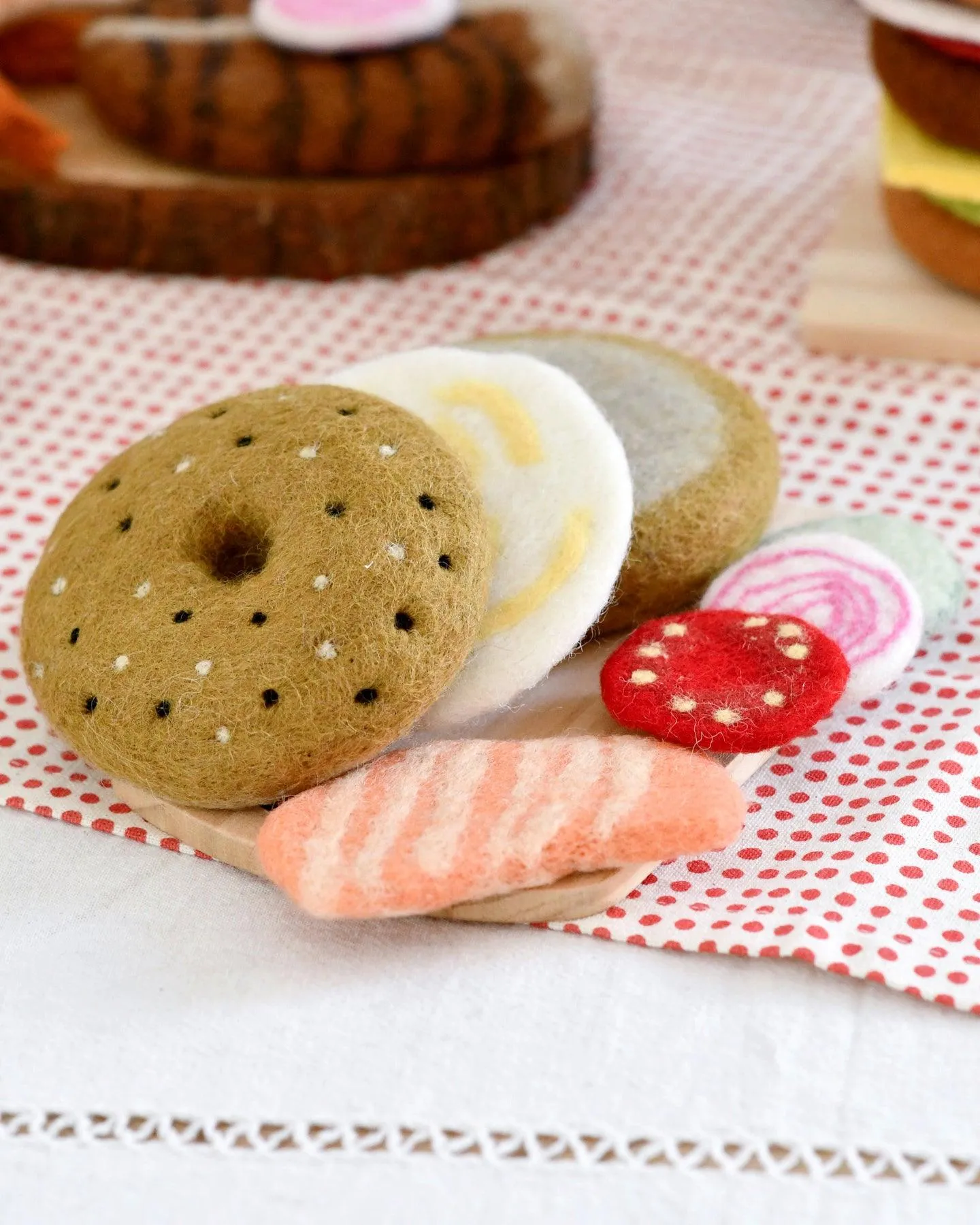 Felt Bagel Stack Play Food Set