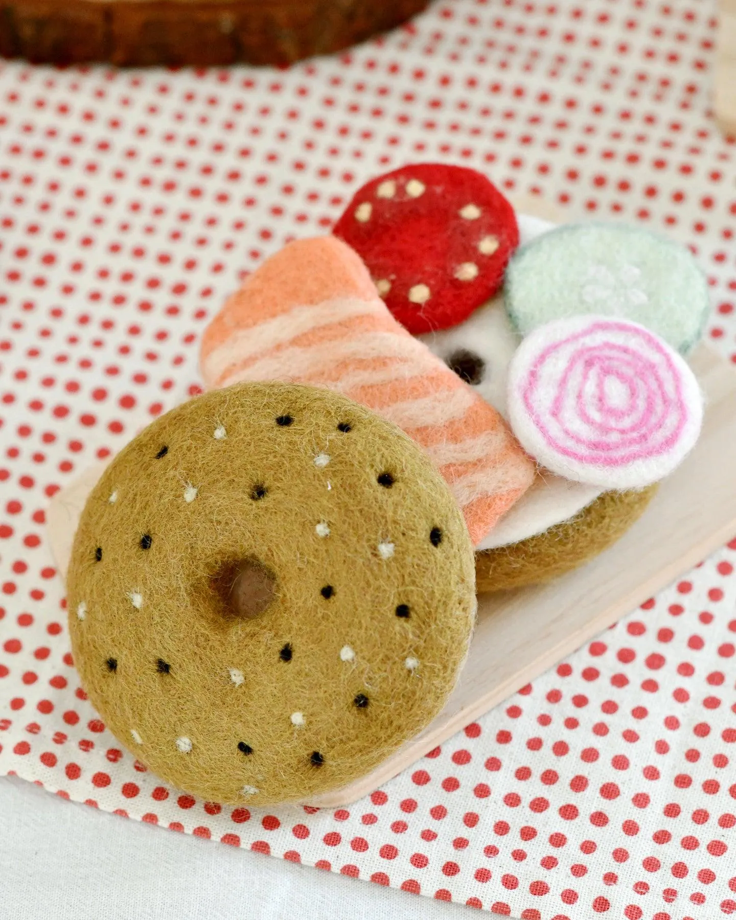 Felt Bagel Stack Play Food Set