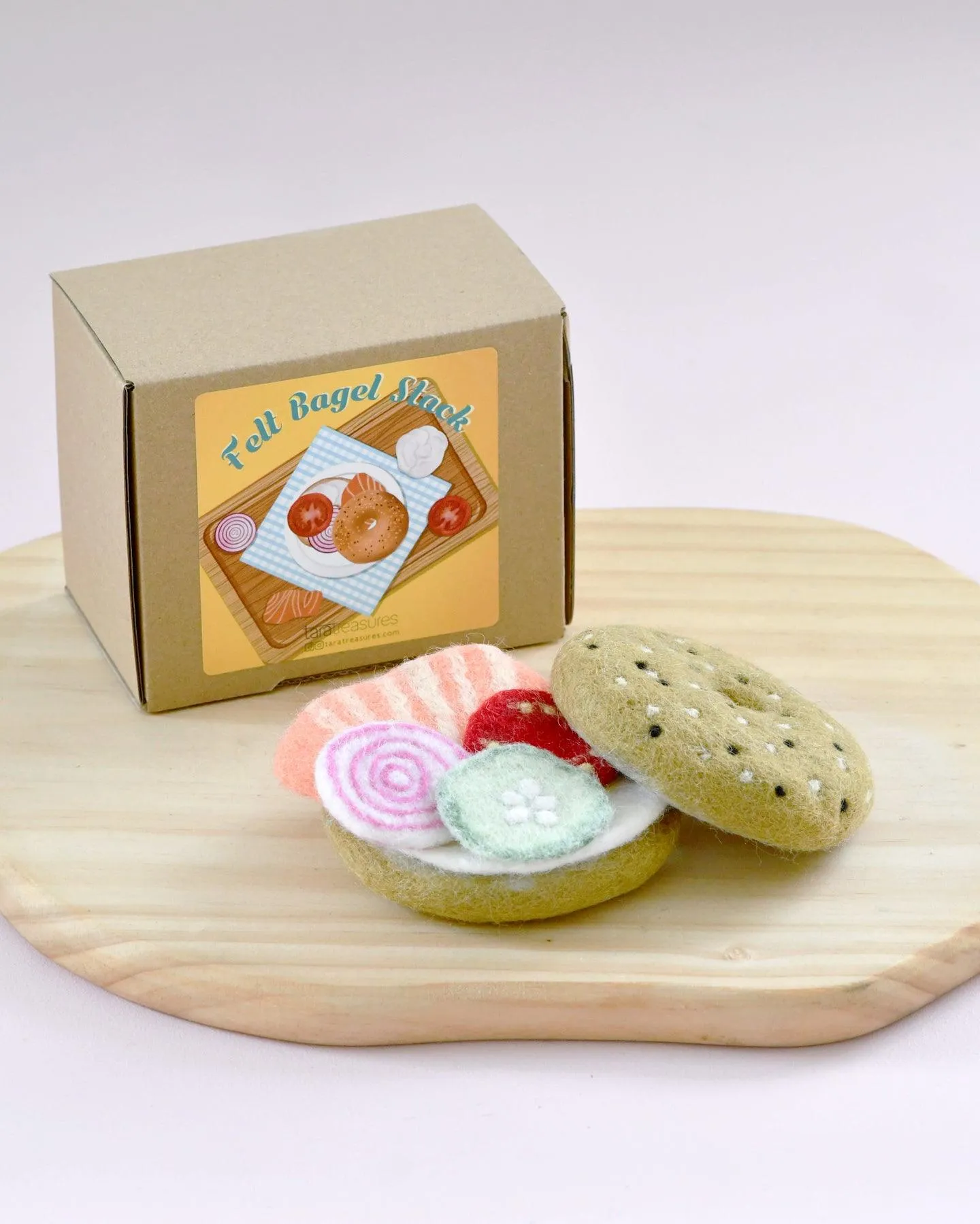 Felt Bagel Stack Play Food Set