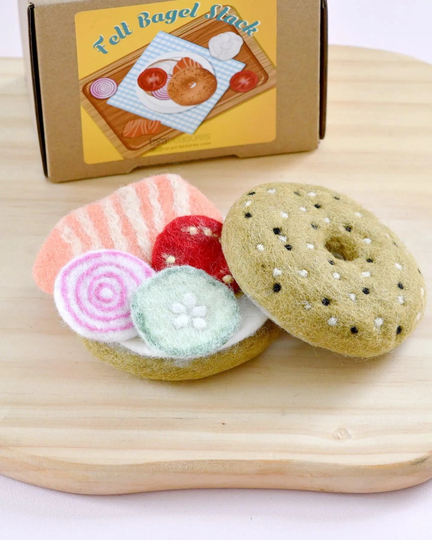 Felt Bagel Stack Play Food Set