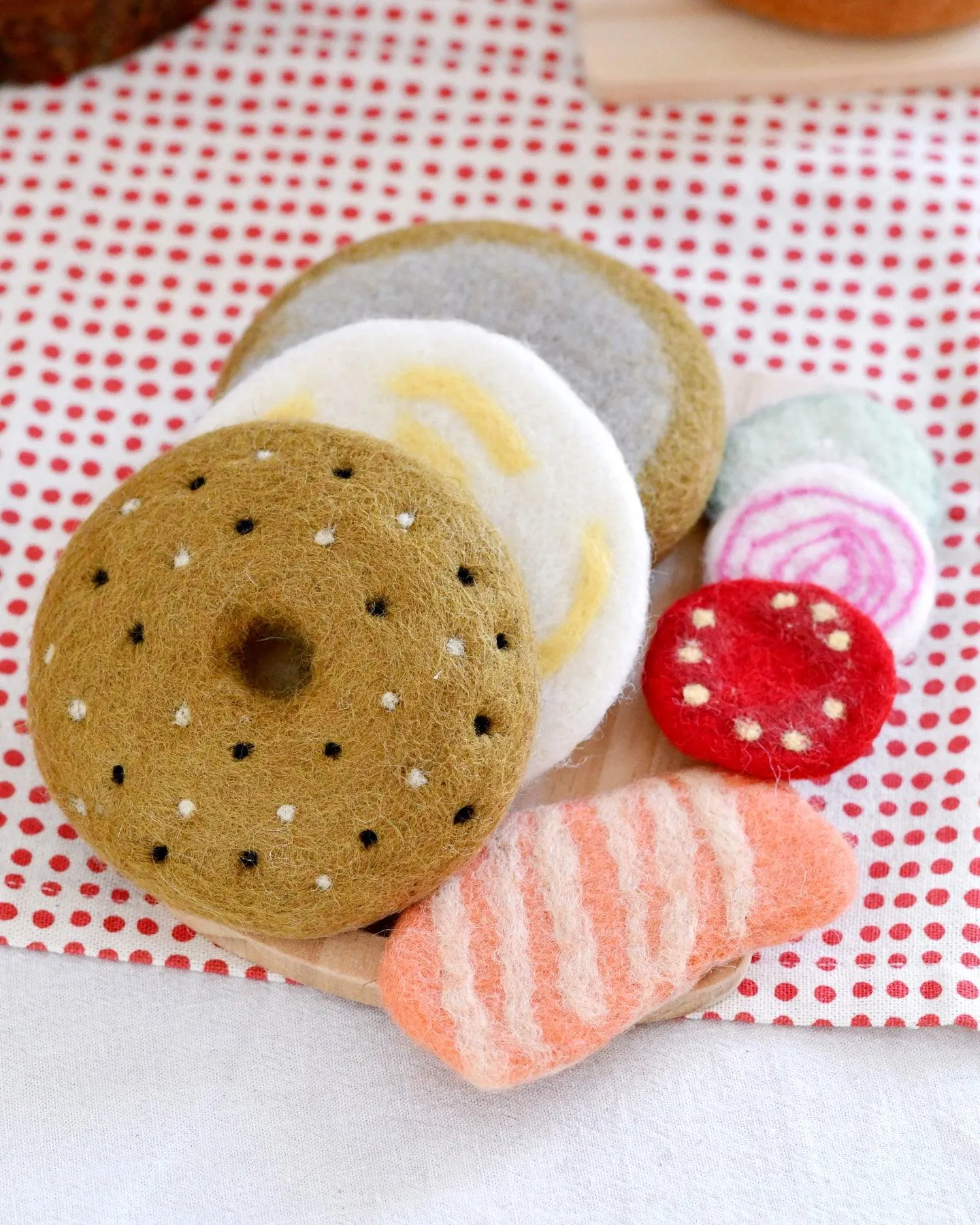 Felt Bagel Stack Play Food Set