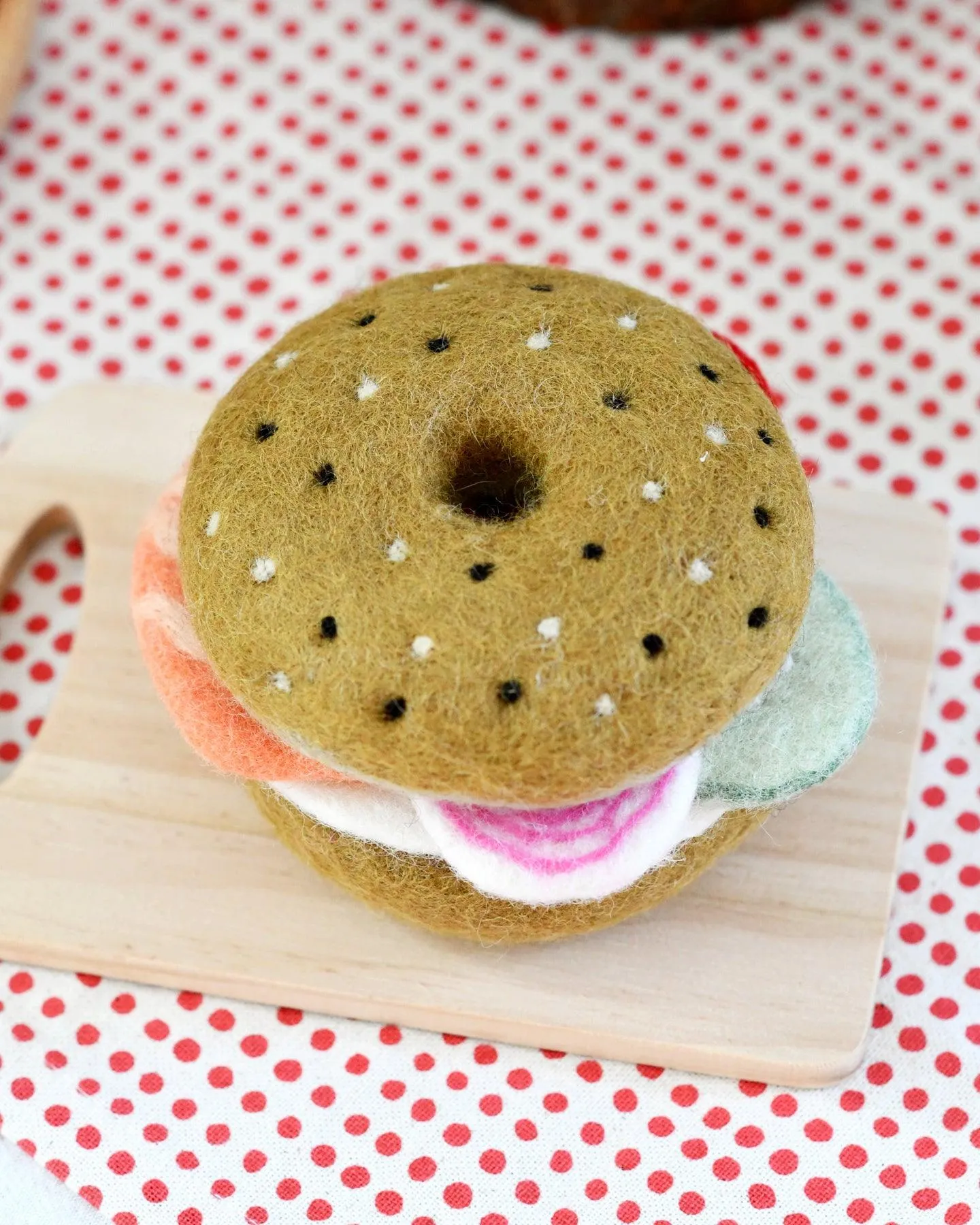 Felt Bagel Stack Play Food Set