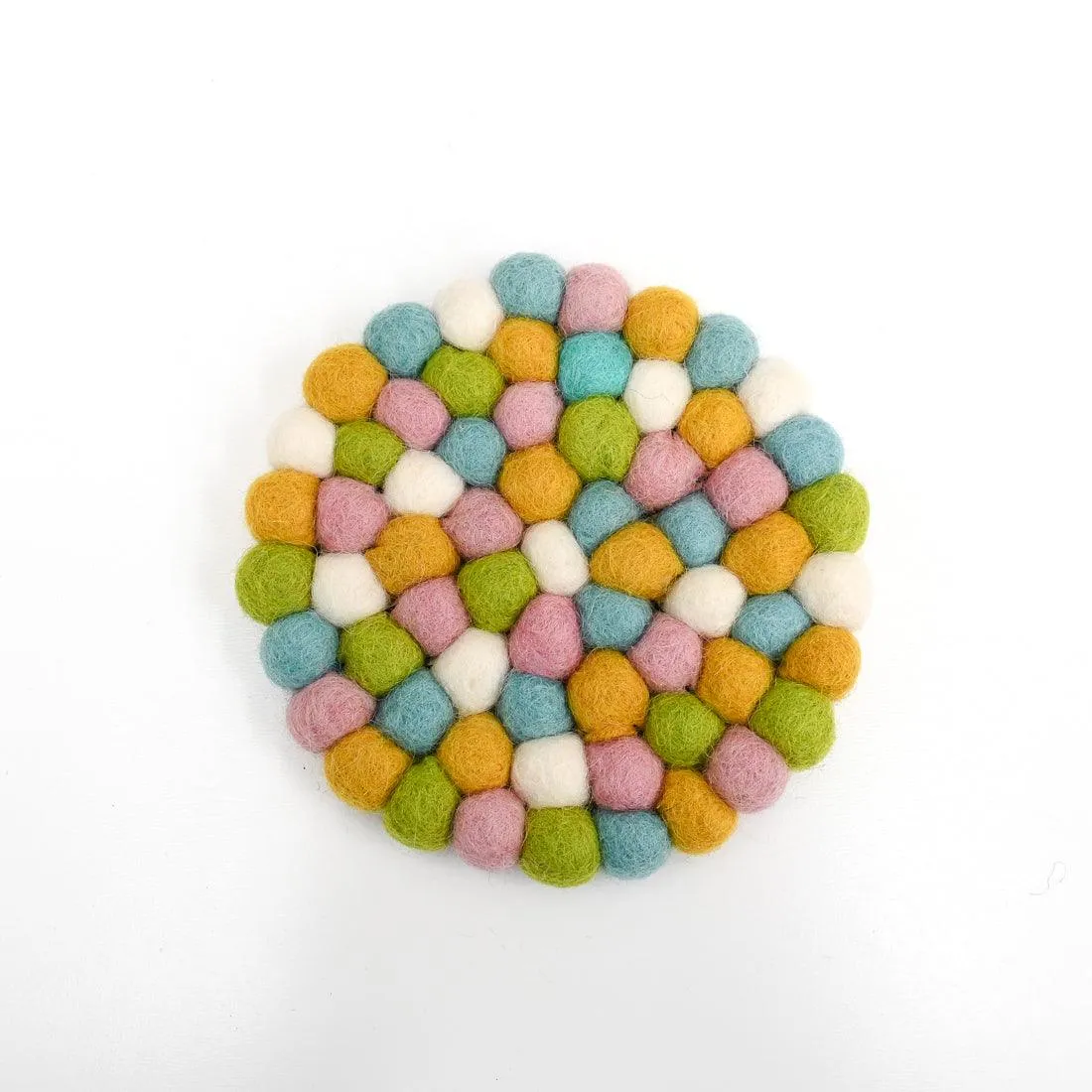 Felt Ball Cup Coasters - Jellybean Bundle of 6