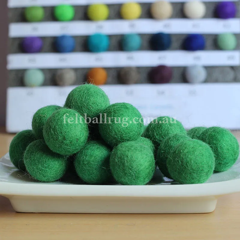 Felt Ball Spring Green 1 CM,  2 CM, 2.5 CM, 3 CM, 4 CM Colour 21