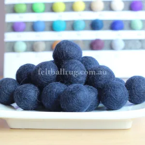 Felt Ball Stormy Blue 1 CM,  2 CM, 2.5 CM, 3 CM, 4 CM Colour 47