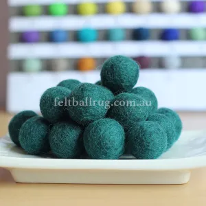 Felt Ball Teal Green 1 CM,  2 CM, 2.5 CM, 3 CM, 4 CM Colour 17