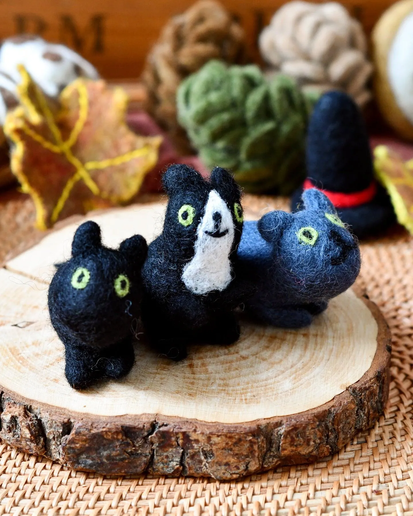 Felt Cats - 3 Cats