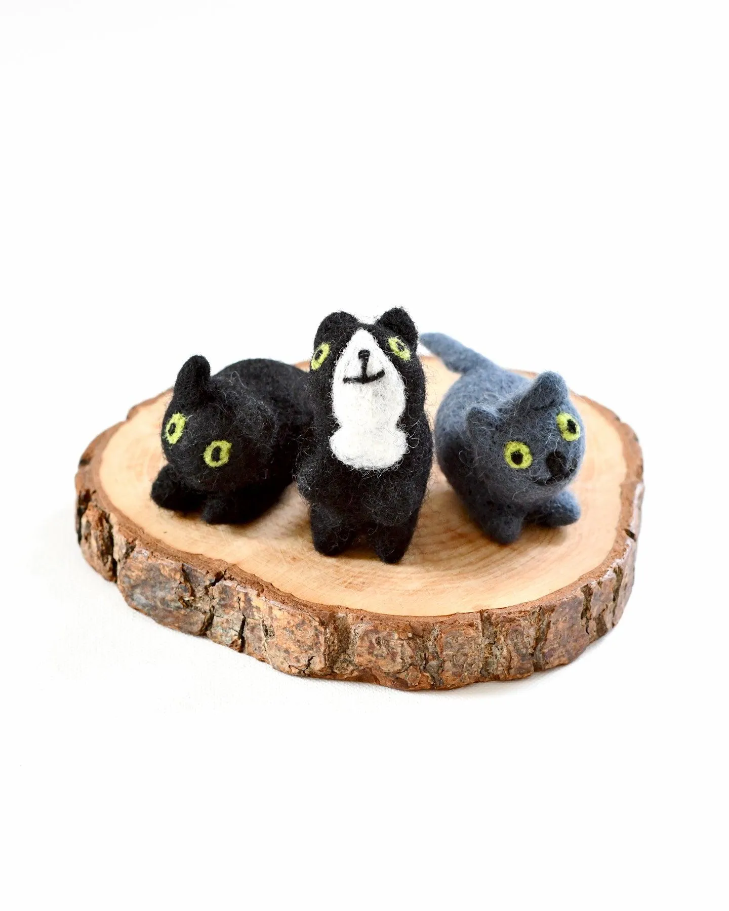 Felt Cats - 3 Cats