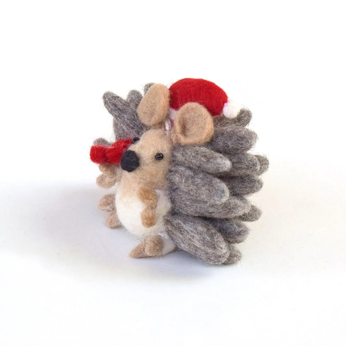 Felt Christmas Hedgehog with Flower