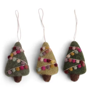 Felt Christmas Tree Decoration - Decorated Trees (Set of 3)