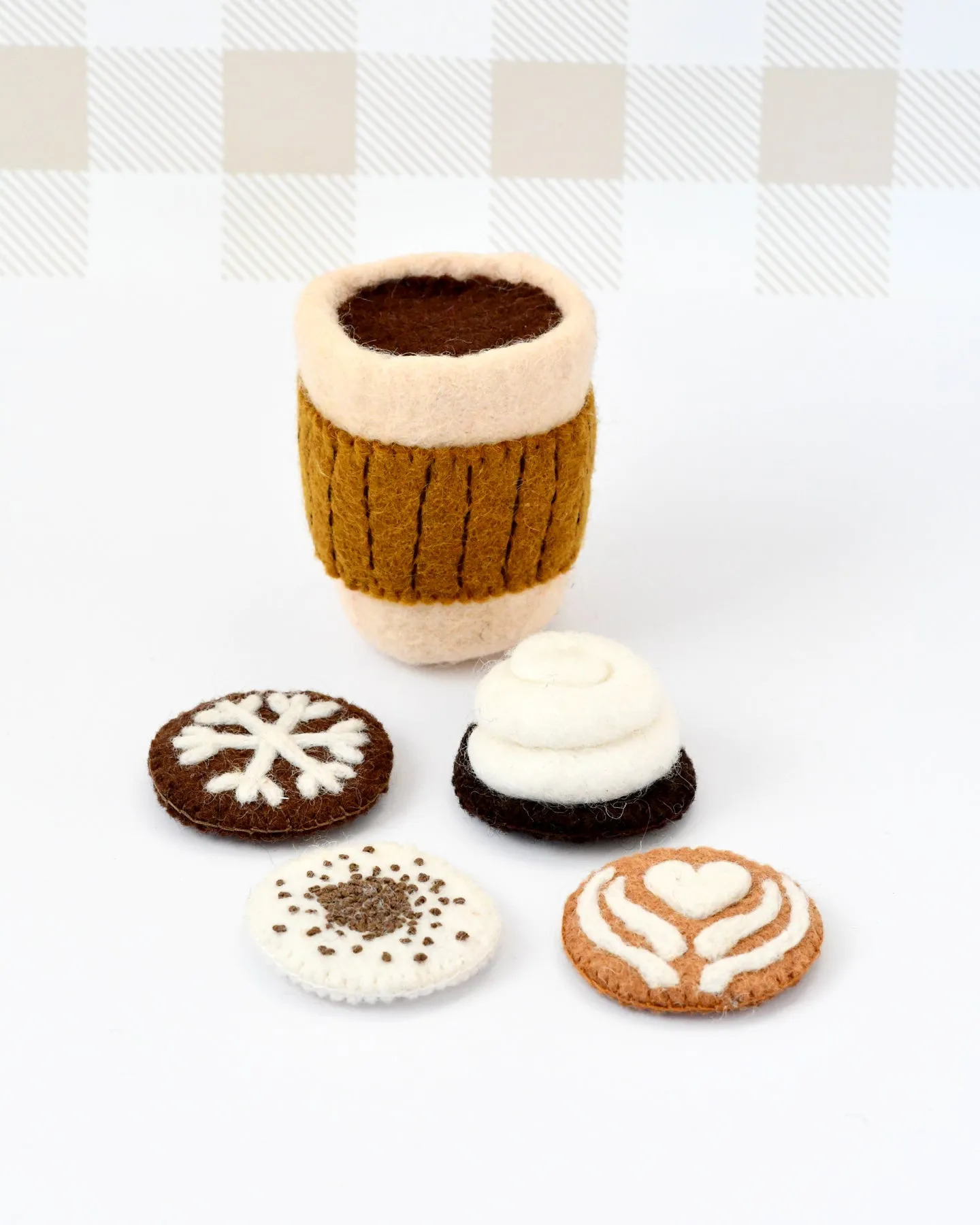 Felt Coffee Cup with Interchangeable Toppings