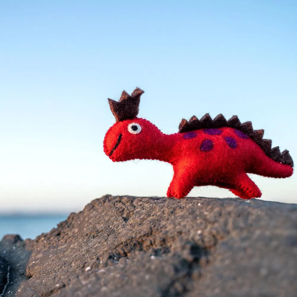 Felt Dinosaur Toy - Red Crown