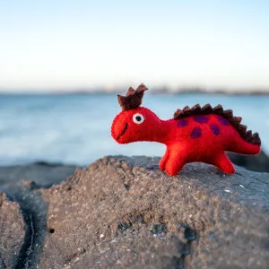 Felt Dinosaur Toy - Red Crown