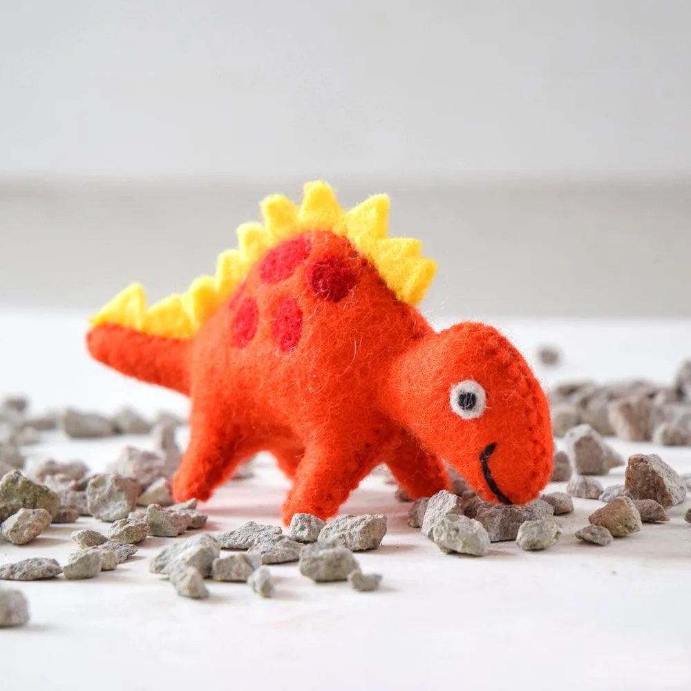 Felt Dinosaur Toy - Yellow Spikes