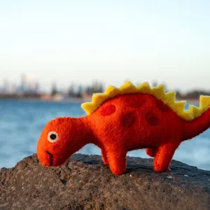 Felt Dinosaur Toy - Yellow Spikes