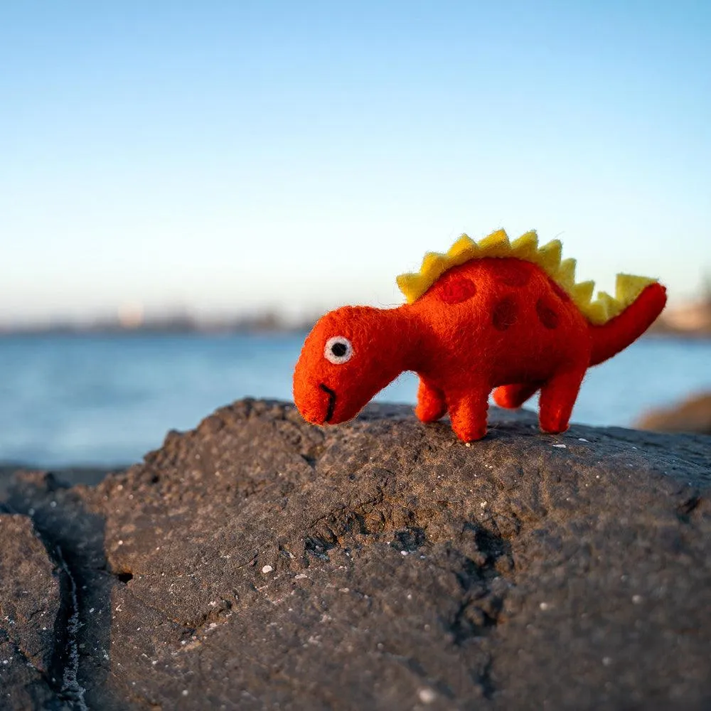 Felt Dinosaur Toy - Yellow Spikes