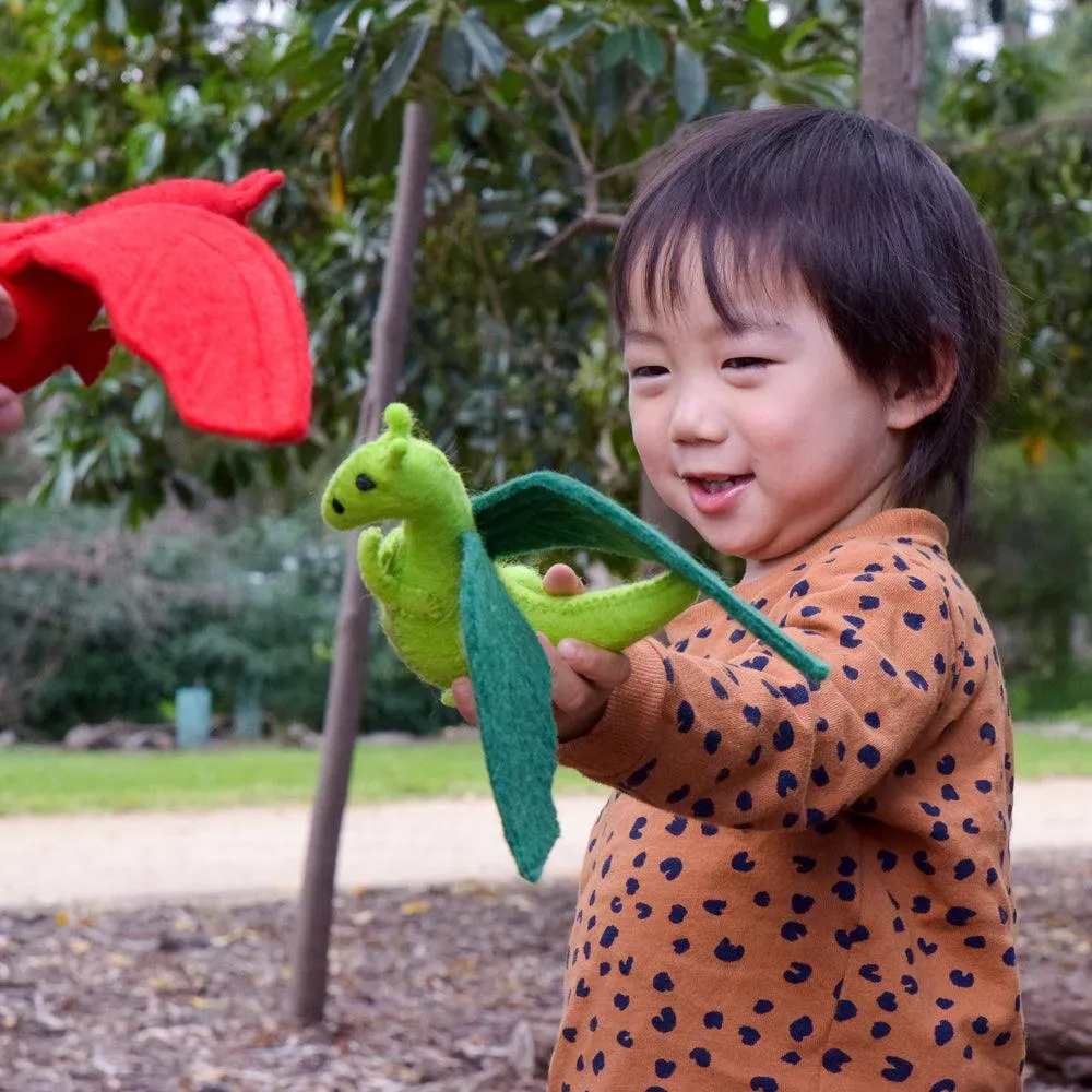 Felt Dragon Toy - Green