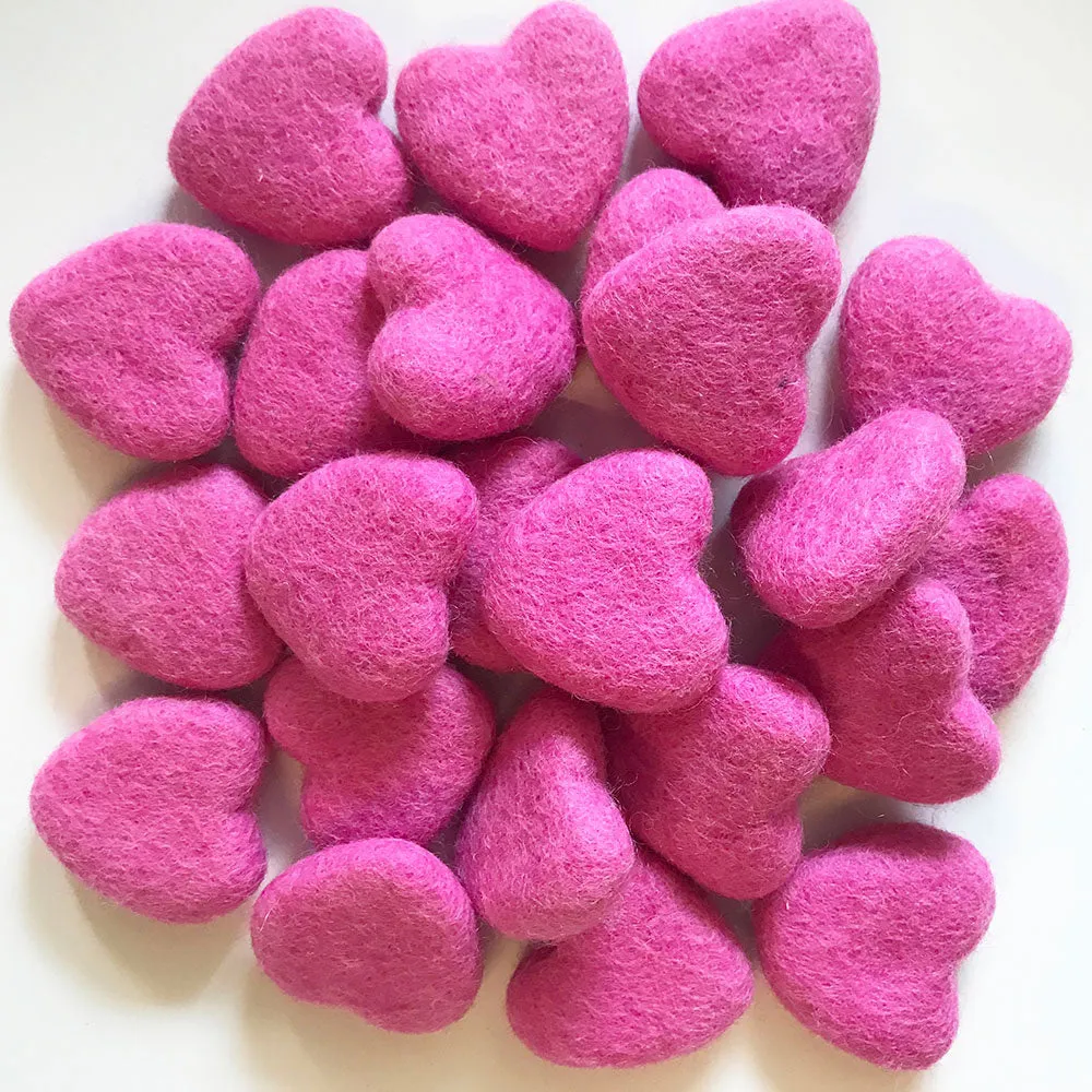 Felt Hearts Pastel Pink