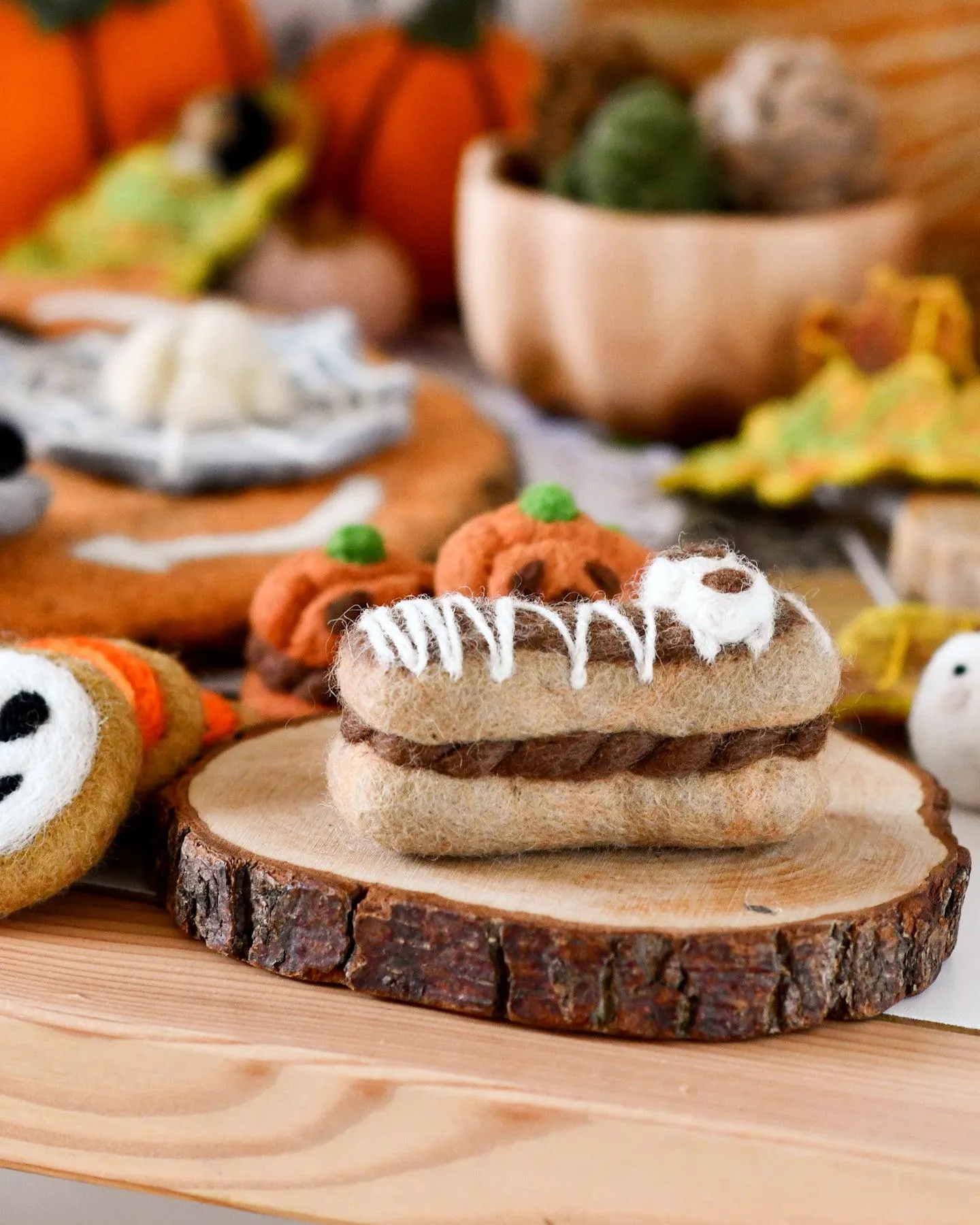 Felt Mummy Chocolate Eclair for Halloween