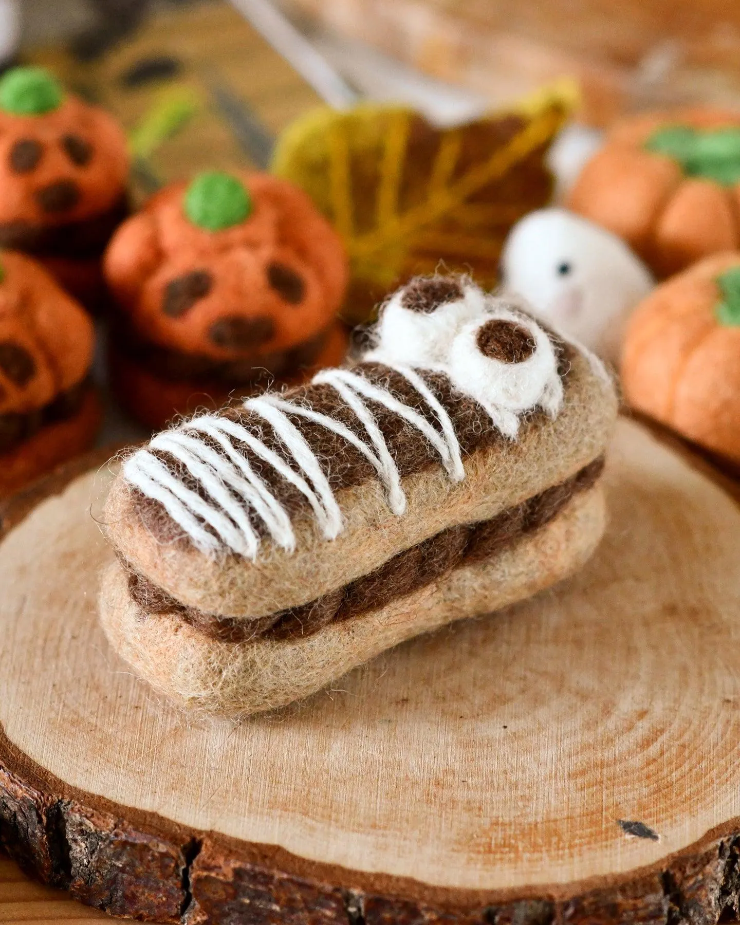 Felt Mummy Chocolate Eclair for Halloween