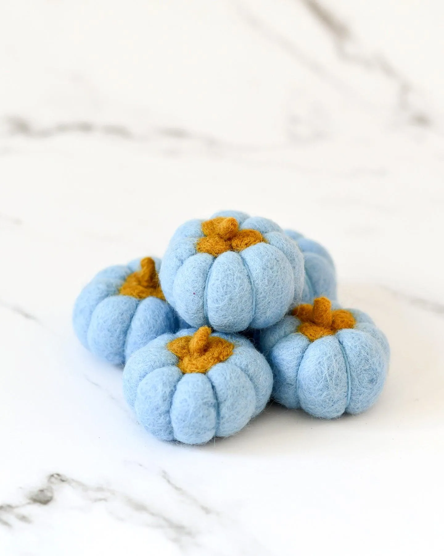 Felt Pumpkins (Sky Blue Coloured) - 5 Pumpkins