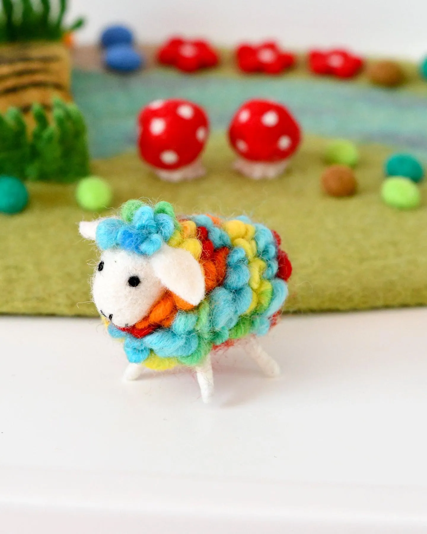 Felt Rainbow Sheep Toy