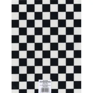 Felt Sheet Checkboard Print 09 x 12in Black/White