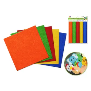 Felt Sheets: 8in x 8in Value Pack 5-Sheets Asst, Primary