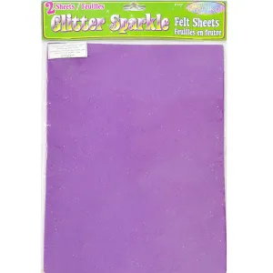 Felt Square Glitter Sparkle 9in x 12in, Princess