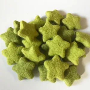 Felt Stars Bright Green