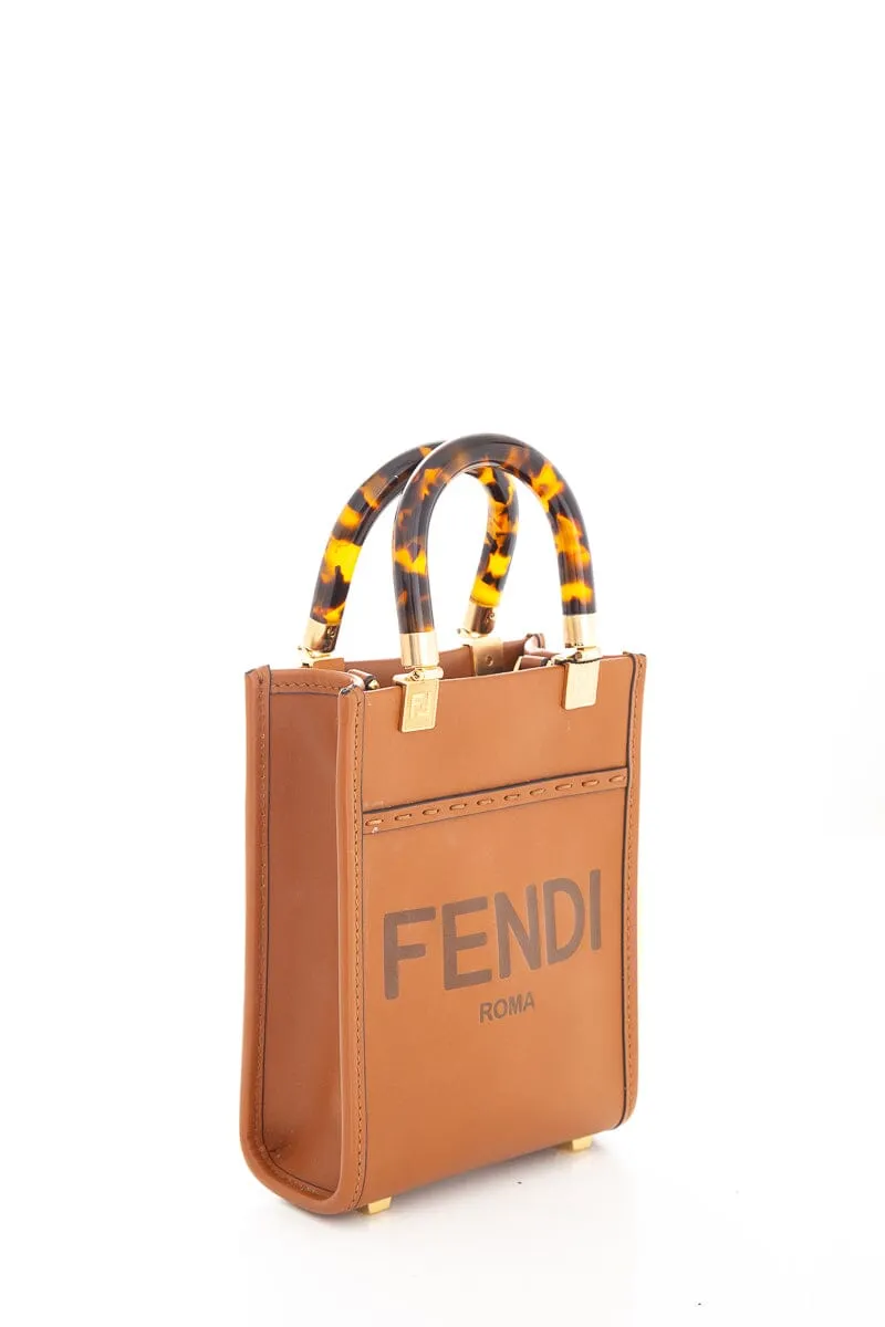 Fendi Brown Mini Sunshine Shopper Handbag