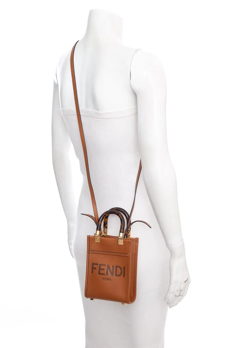 Fendi Brown Mini Sunshine Shopper Handbag