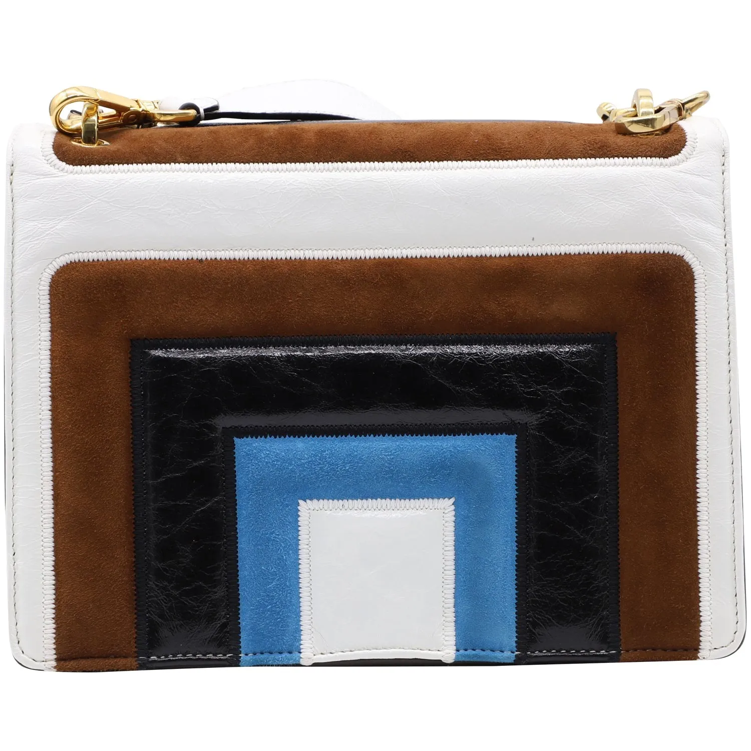 Fendi Kan U Shoulder Bag in Multicolor Calfskin Leather