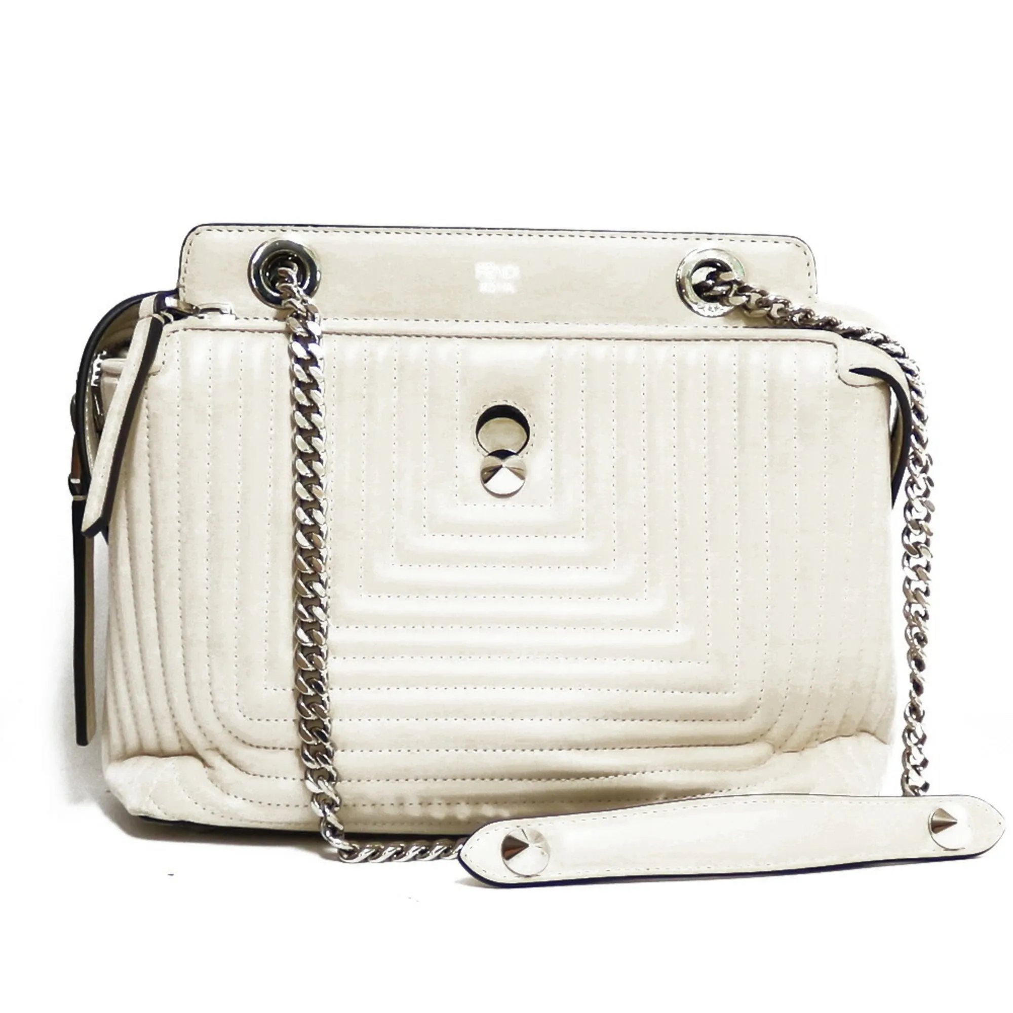 FENDI Shoulder Bag Dot Com Ivory White Ladies