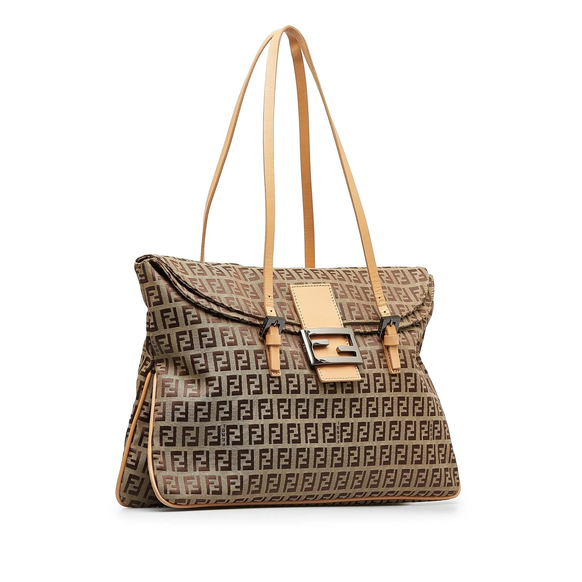 Fendi Zucchino Double Flap Tote (SHG-wgkC7B)