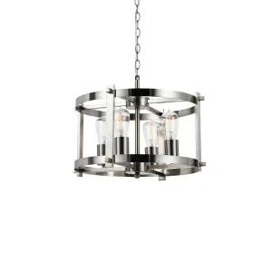 Finley 46cm 4 Light Nickel Matt Drum Frame Pendant