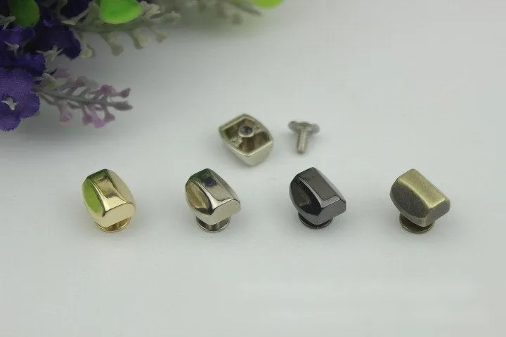 Flat Head Button Bag Hardware Polygon Belt Strap Chicago Screw Back Rivet Concho Stud Gold Silver Black 2/20pcs 7mm Screwback Shoe Blacelet