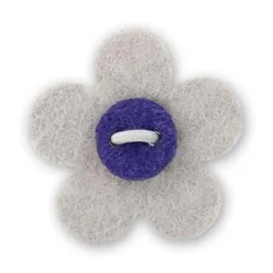 Flower Lapel Pin - Isolar Silver with Buster Purple