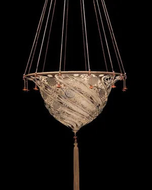 Fortuny Style Pendant Light With Art Nouveau Design