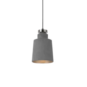 Fredi 17cm Concrete and Nickel Double Taper Pendant